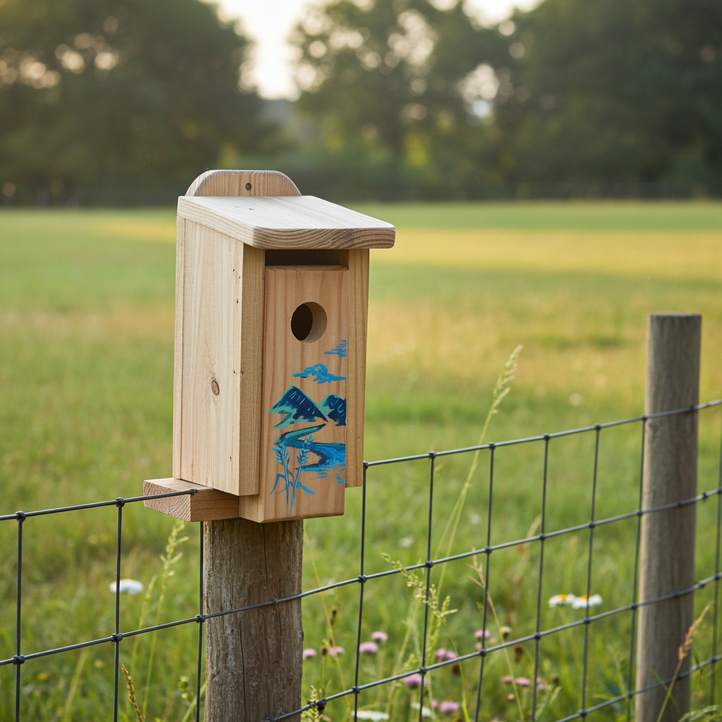 Handmade Cedar Bluebird Box, Night Grasses Design, Ani Eastwood
