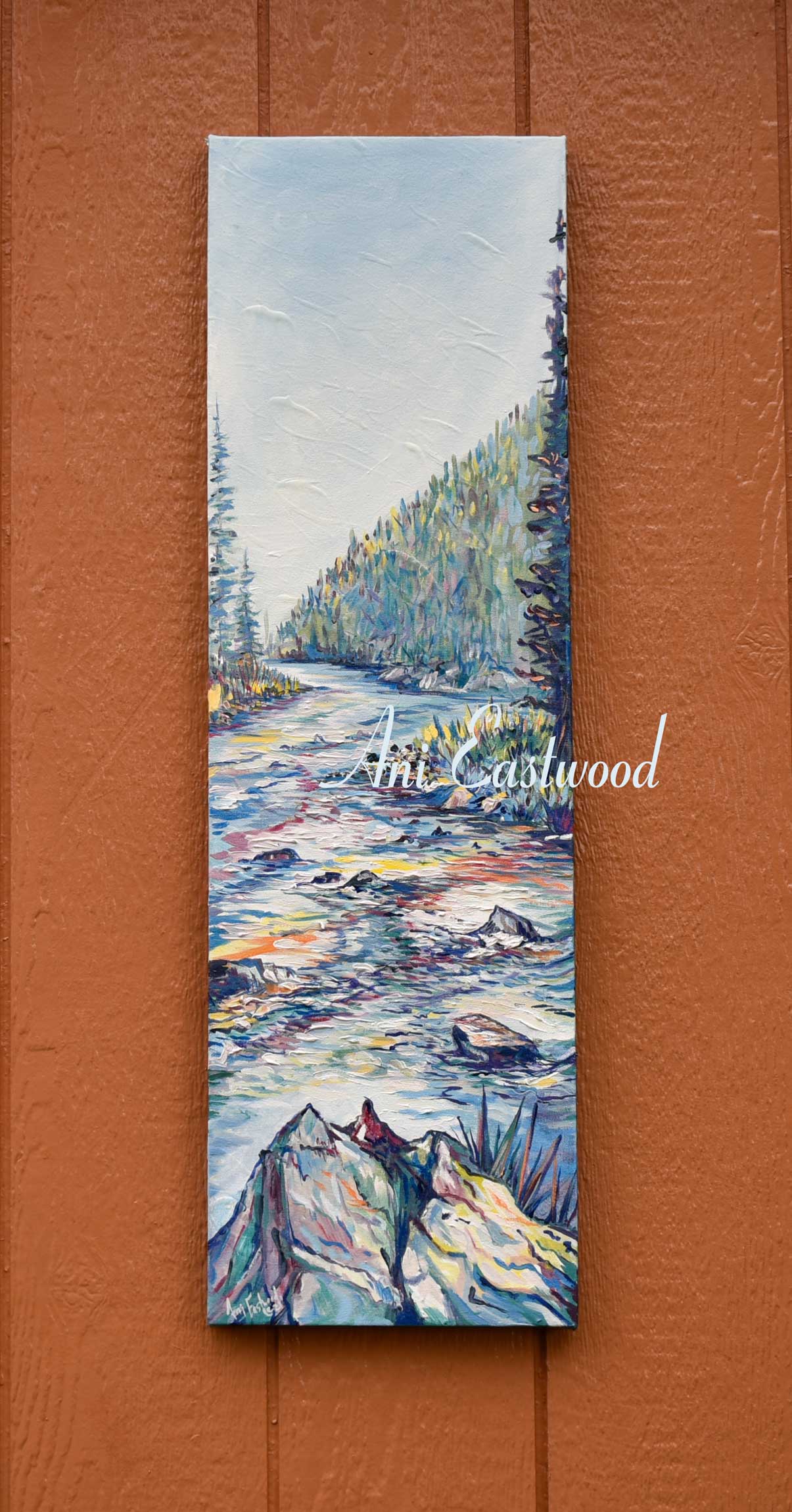 "Confluence" 11"x36" Handpainted Limited  Edition Canvas Giclee 1 of 50