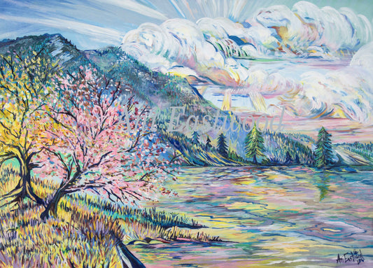 "Cherry Blossoms on Flathead Lake, Montana"  2015 Ani Eastwood