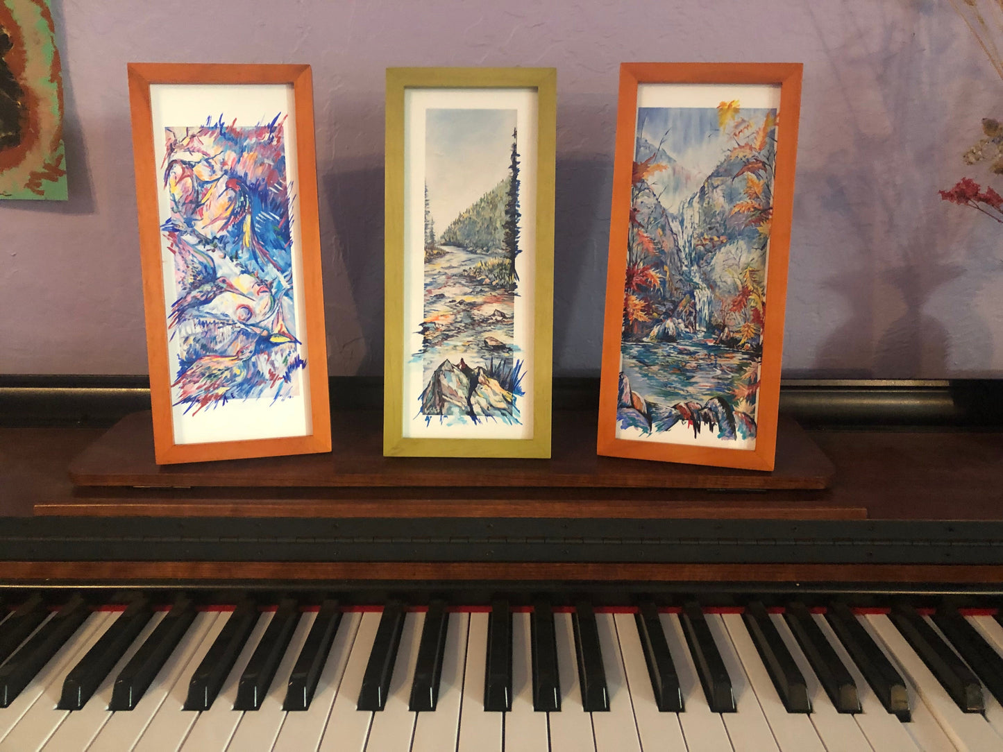 small hand painted archival Giclee 4x10s, Ani