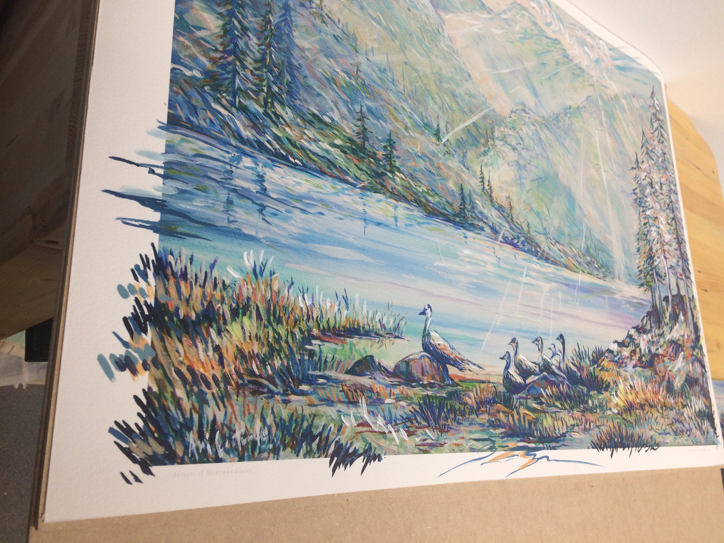 "After the Rain" 20"x30" Handpainted Giclee,  Framed in Authentic Barnwood