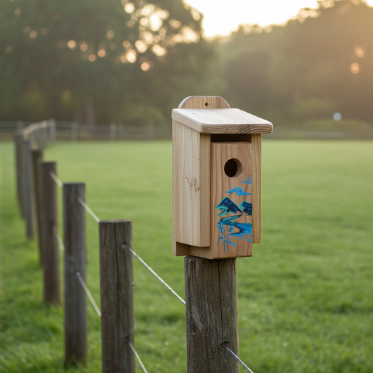 Handmade Cedar Bluebird Box, Night Grasses Design, Ani Eastwood