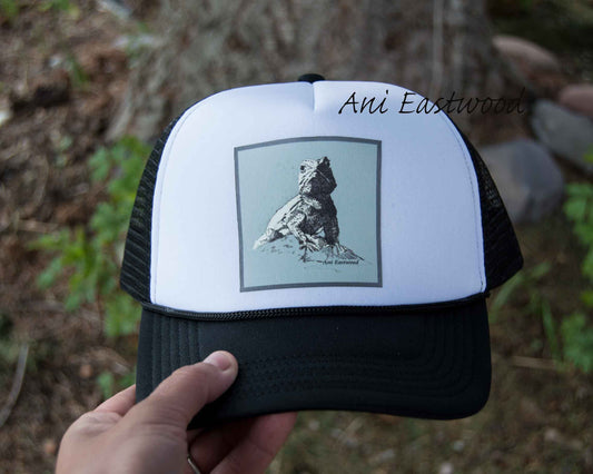 Desert Spiny Lizard Trucker Hat, Ani Eastwood