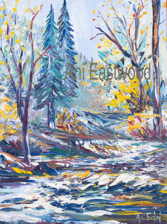 "Kooteni in the fall" Thick Original Plein Air Oil on birch frame