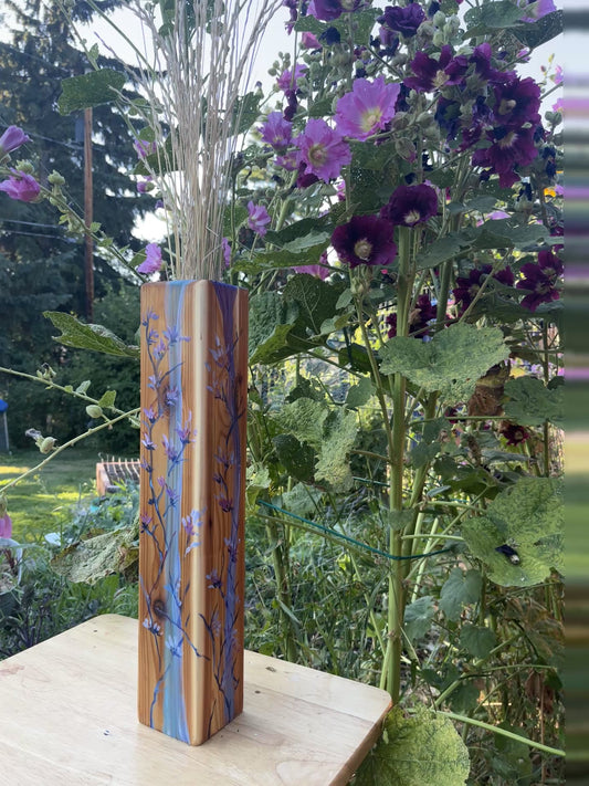 Vases for Dried Arrangements Painted Purple Flowers, Ani Eastwood